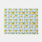 French Country Lemon Blue Tile Pattern Fußmatte (Vorderseite)