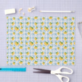 French Country Lemon Blue Tile Pattern Seidenpapier (Handwerk)