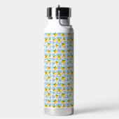 French Country Lemon Blue Tile Pattern Trinkflasche (Links)