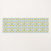 French Country Lemon Blue Tile Pattern Yogamatte (Rückseite (Horizontal))