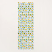 French Country Lemon Blue Tile Pattern Yogamatte (Rückseite)