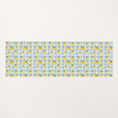 French Country Lemon Blue Tile Pattern Yogamatte (Vorderseite (Horizontal))