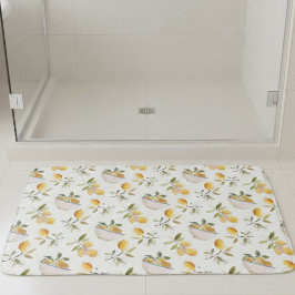 French Country Lemon Pattern Bath Mat Badematte