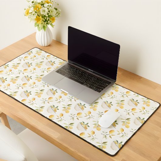 French Country Lemon Pattern Desk Mat Schreibtischunterlage