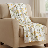 French Country Lemon Pattern Fleece Blanket