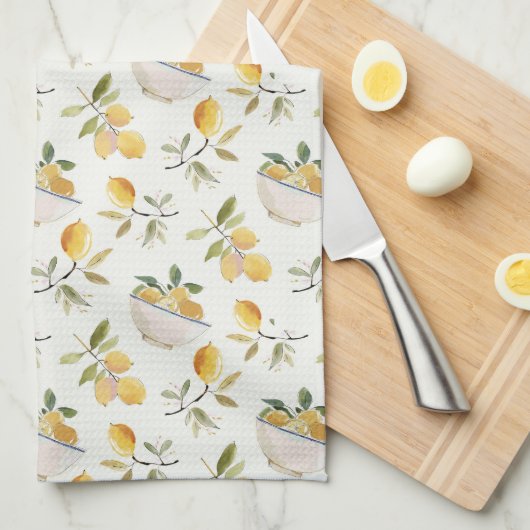 French Country Lemon Pattern Geschirrtuch (Viertel Falte)