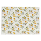 French Country Lemon Pattern Gift Bag Große Geschenktüte (Rückseite)