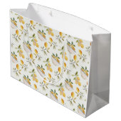 French Country Lemon Pattern Gift Bag Große Geschenktüte (Rückseite Schrägansicht)