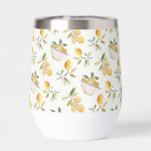 French Country Lemon Pattern Thermal Wine Tumbler (Rückseite)
