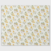 French Country Lemon Pattern Wrapping Paper Geschenkpapier (Flach)