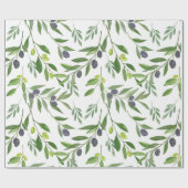 French Country Olive Pattern  Geschenkpapier (Flach)