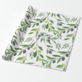 French Country Olive Pattern  Geschenkpapier (Ungerollt)