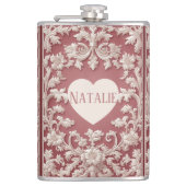 French Country Opulent Baroque Scrollwork Grandeur Flachmann (Vorderseite)