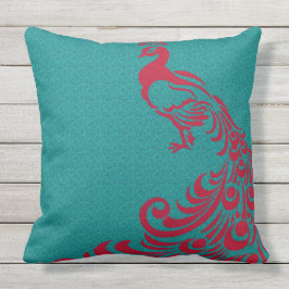 French-Country-Red_Peacocks-Outdoor-Indoor Kissen Für Draußen