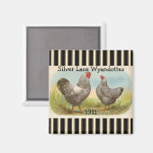 French Country Rooster Hen Poultry Kühlschrankmagn Magnet (Vorderseite/Rückseite)
