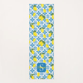 French Country Tile Lemons Pattern Name Monogram Yogamatte (Vorderseite)