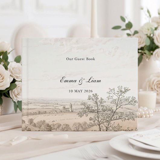 French Country Toile Wedding Guest Book Gästebuch