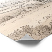 French Country Toile Wedding Welcome Poster (Ecke)