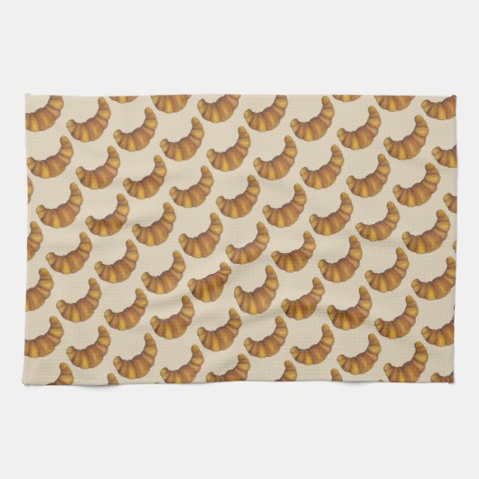 French Croissant Buttery Flaky Hot Pastry Feinschm Küchentuch (Horizontal)