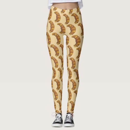 French Croissant Hot Flaky Buttery Pastry Feinschm Leggings (Vorderseite)