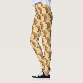 French Croissant Hot Flaky Buttery Pastry Feinschm Leggings