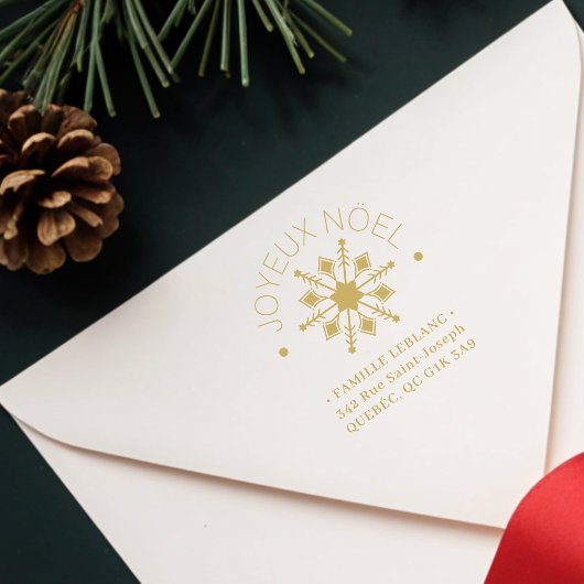 French Cute Sophisticated Snowflake Christmas  Gummistempel