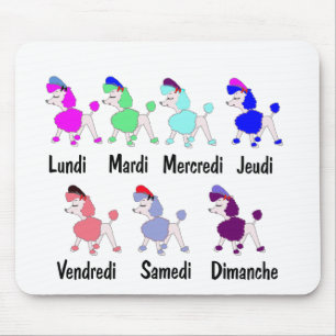 French Days of the Week Mousepad
