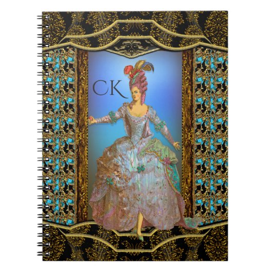 French Delight Chic Barock Monogramm Notizblock (Vorderseite)