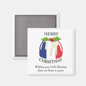 FRENCH FLAG Christmas Pudding Magnet (Vorderseite/Rückseite)