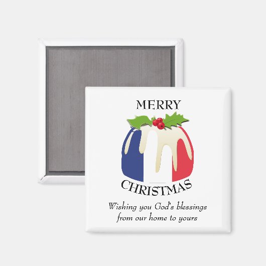 FRENCH FLAG Christmas Pudding Magnet (Vorderseite/Rückseite)