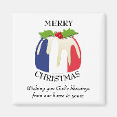 FRENCH FLAG Christmas Pudding Magnet (Vorne)