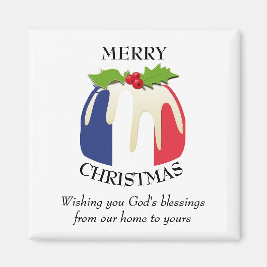 FRENCH FLAG Christmas Pudding Magnet (Vorne)