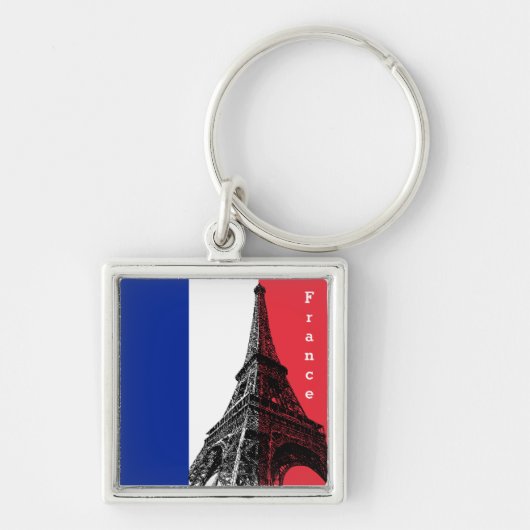 French flag & Eiffel Tower - France /sports fans Schlüsselanhänger (Vorne)