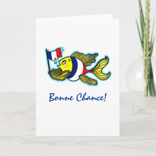 French Flag Fish funny cartoon Karte (Vorderseite)