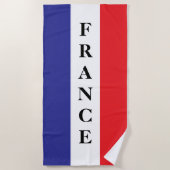 French flag of France personalized beach towel Strandtuch (Vorderseite)