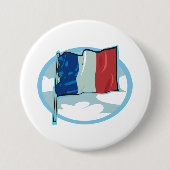French Flag Tricolour Blue White Red France Button (Vorderseite)