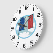 French Flag Tricolour Blue White Red France Große Wanduhr (Winkel)