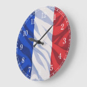 French Flag Wall Clock — Waving Flag Design Große Wanduhr (Winkel)