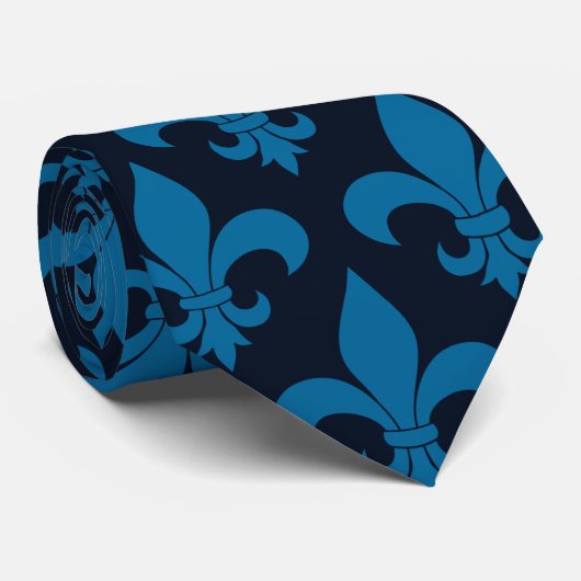 French fleur de lis pattern Parisian Krawatte (Gerollt)