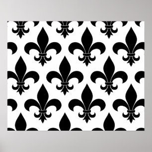 French fleur de lis pattern poster