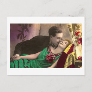 French Flirt  - Romantische Vintage Postkarte