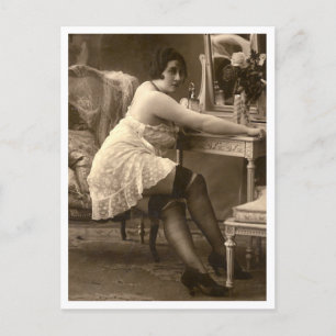 French Flirt - Vintage Pin-up Postkarte
