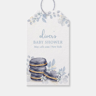 French Floral Bonjour Bébé Macaron Babydusche Geschenkanhänger