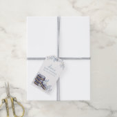 French Floral Bonjour Bébé Macaron Babydusche Geschenkanhänger (Mit Garn)