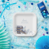 French Floral Bonjour Bébé Macaron Babydusche Pappteller (Party)