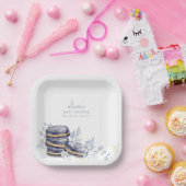 French Floral Bonjour Bébé Macaron Babydusche Pappteller (Party)