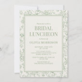 French Floral Bridal Luncheon Sage Green Ivory  Einladung (Vorderseite)