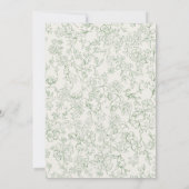 French Floral Bridal Luncheon Sage Green Ivory  Einladung (Rückseite)