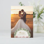 french floral garden chateau wedding dankeskarte (Stehend Vorderseite)