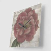 French Floral III Quadratische Wanduhr (Winkel)
